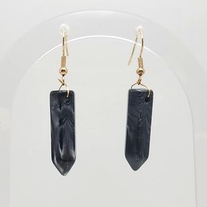 Marbled Geometric Column Dangle Earrings